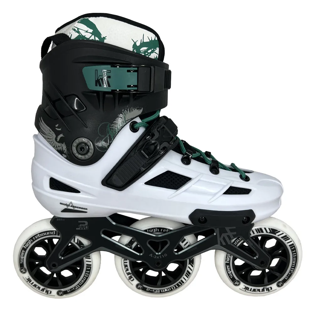 PATÍN FREESKATE ANGEL 3X110 BLANCO/VERDE