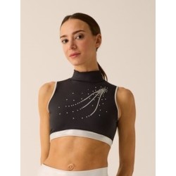 TOP en MICROFIBRA ELASTICIZZATA CON CUELLO ALTO