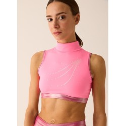 TOP en MICROFIBRA ELASTICIZZATA CON CUELLO ALTO