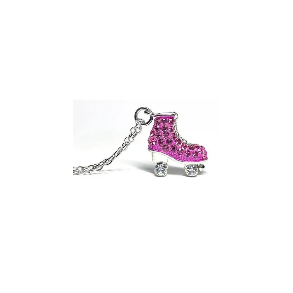 Colgante Patin Strass Rosa