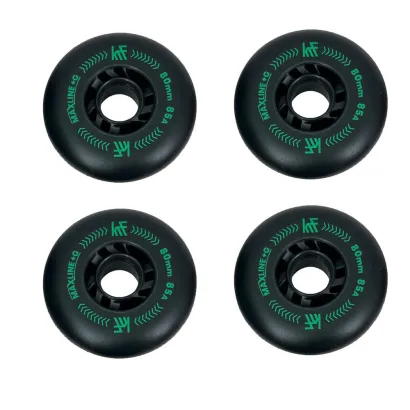 RUEDA PATINES LÍNEA KRF MAXLINE +G NEGRO-VERDE (4 UNI) CON FUNDA