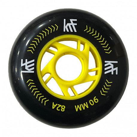 RUEDA INLINE KRF 90MM BLACK/YELLOW (2 UDS)